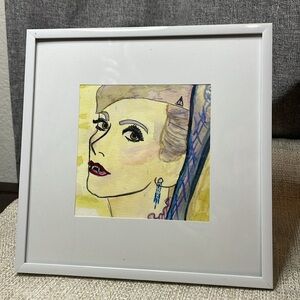 Handmade Vamp framed watercolor